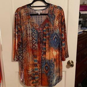 Southern lady multi-colored blouse size 2x. New with tags